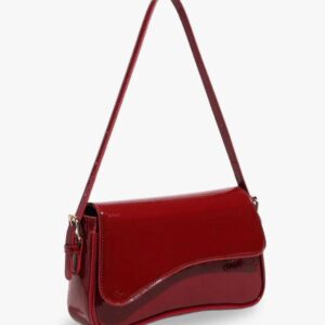 Glossy Red Clutch Bag